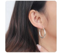 3.0mm Silver Hoop Earring CR-12